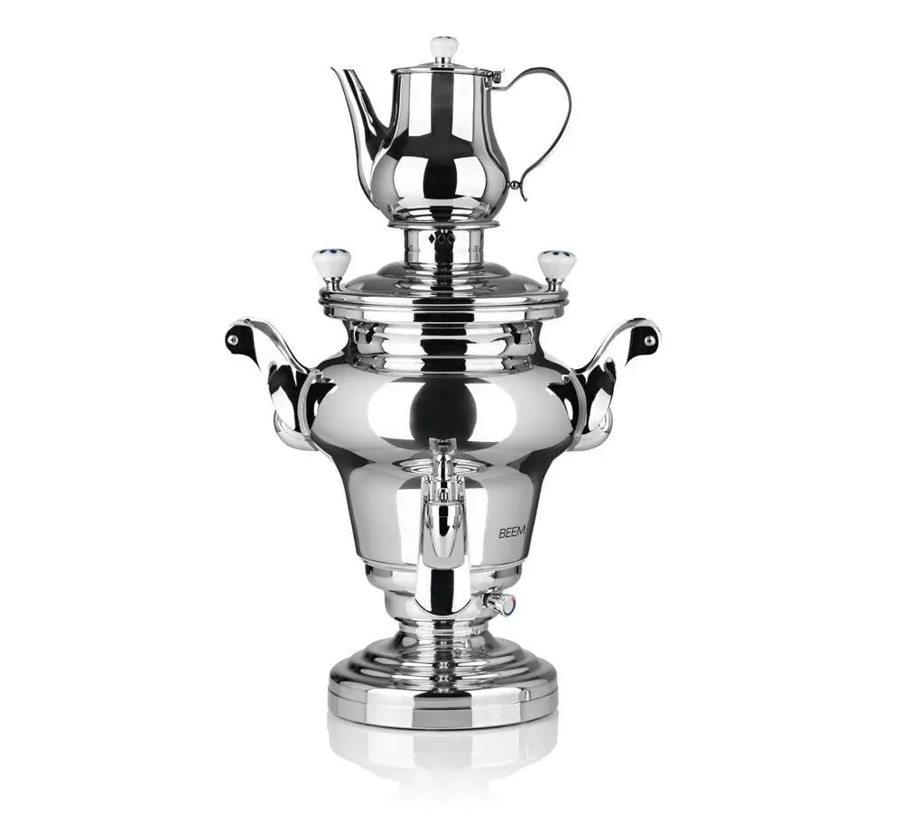 "Samowar mit Teekocher, Russischer Teekessel Elektrisch - Soraya III, mit Dispenser, Edelstahl, 10L image"