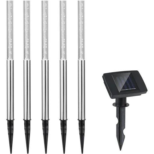 "5x Solarlampe - Solarbetriebene Lampe - Gartenbeleuchtung - Wegbeleuchtung - hellweiß image"