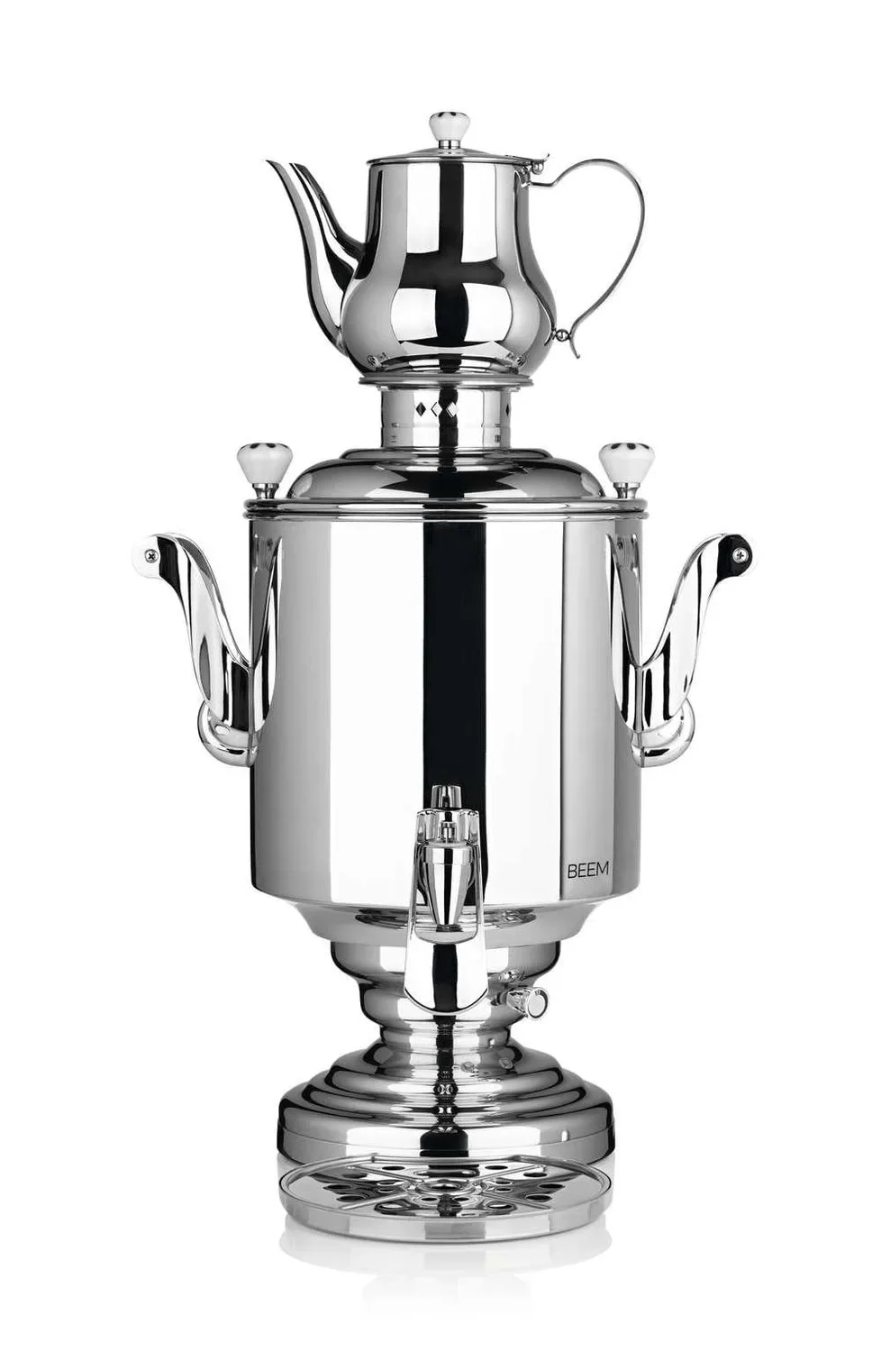 "Samowar mit Teekocher, Russischer Teekessel Elektrisch - Katharina, mit Dispenser, Edelstahl, 15L image"