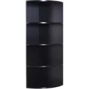 Eckregal Standregal Bücherregal Dekoregal Blumenregal Holzregal fächerförmig 4 Fächer Schwarz 39,5 x 39,5 x 120 cm