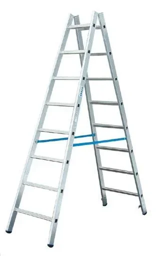 "Alu Sprossen Doppelleiter 2 x 10 Sprossen Leiter image"