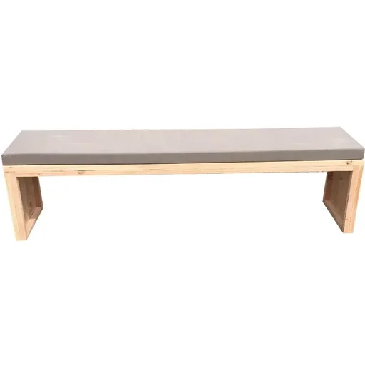 "Gartenbank Douglas Holz 220 cm inkl. Wasser- und schmutzabweisendem Kissen Taupe image"