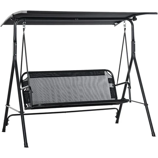 "3- Sitzer Hollywoodschaukel mit Sonnendach schwarz image"