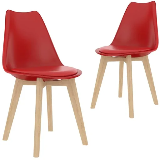 "Esstischstühle 2tlg. Kunststoff rot image"