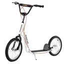 Kinderroller Scooter Tretroller Cityroller Kinder Roller Kickboard Luftreifen 16 Zoll Weiß 139 x 58 x 90-96 cm