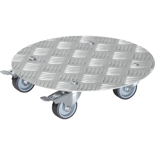 "Multi Roller MR 7005, Ø 30 x 7,5 cm, softe Rollen Ø 50 mm, Gleitlager, 2 Bremsen, Alu Riffelblech, Tragkraft 100 kg image"