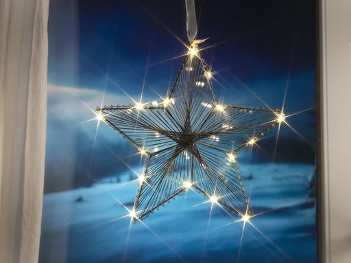 "Deko Stern mit 20 warmweißen LEDs, batteriebetrieben image"