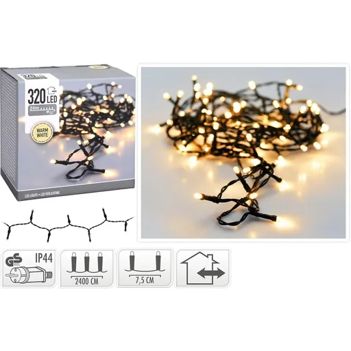 "Weihnachtsbeleuchtung 320 LEDs 24 Meter warmweiß - LED-Lichter image"