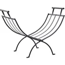 Kaminholzregal Brennholzregal Feuerholzregal Kaminholzhalter Holzablage Metall 30kg belastbar Schwarz 60 x 35 x 45 cm