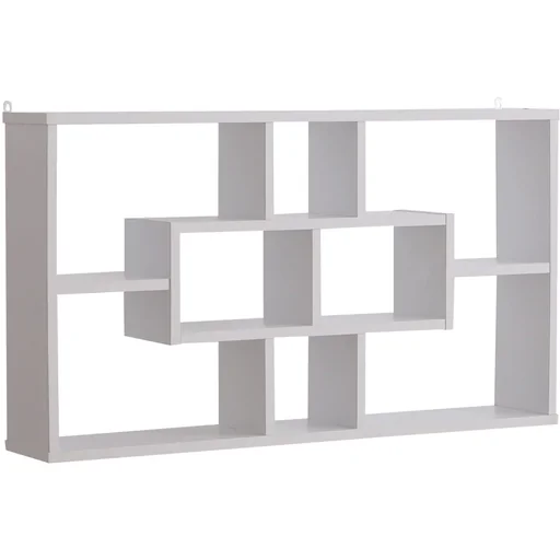 "Wandregal Hängeregal Schweberegal Bücherregal Wandboard Organizer Holz Weiß 85 x 14,5 x 47,5 cm image"