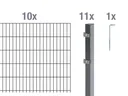 Doppelstabmattenzaun Komplettset, anthrazit, Höhe 140 cm, Länge 20 m