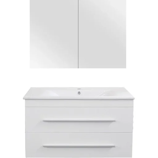 "Badezimmermöbel Style 90cm - Mat Weiss image"