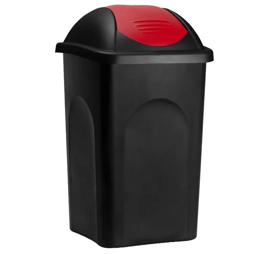 "Abfallbehälter schwarz/rot 60 Liter image"