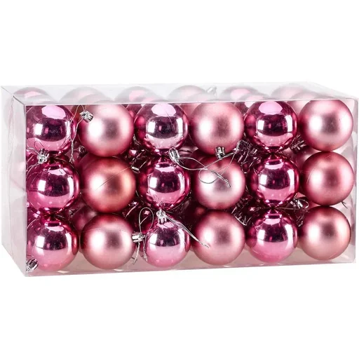 "Weihnachtskugeln - Christbaumschmuck - 54 Stück Pink image"