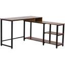 Eckschreibtisch im Industriestil braun/schwarz
