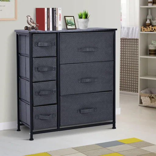 "Schubladenschrank Aufbewahrungsschrank mit faltbaren 7 Stoffschubladen image"