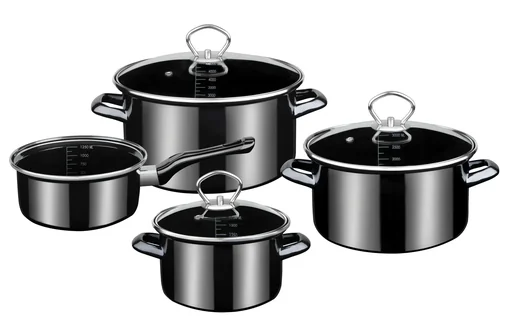 "Kochtopfset, 7-teilig Profi-Black-Star Emaille image"