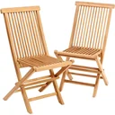 Klappbarer Gartenstuhl 2 Stück - Teak - 46,5x59x92 cm