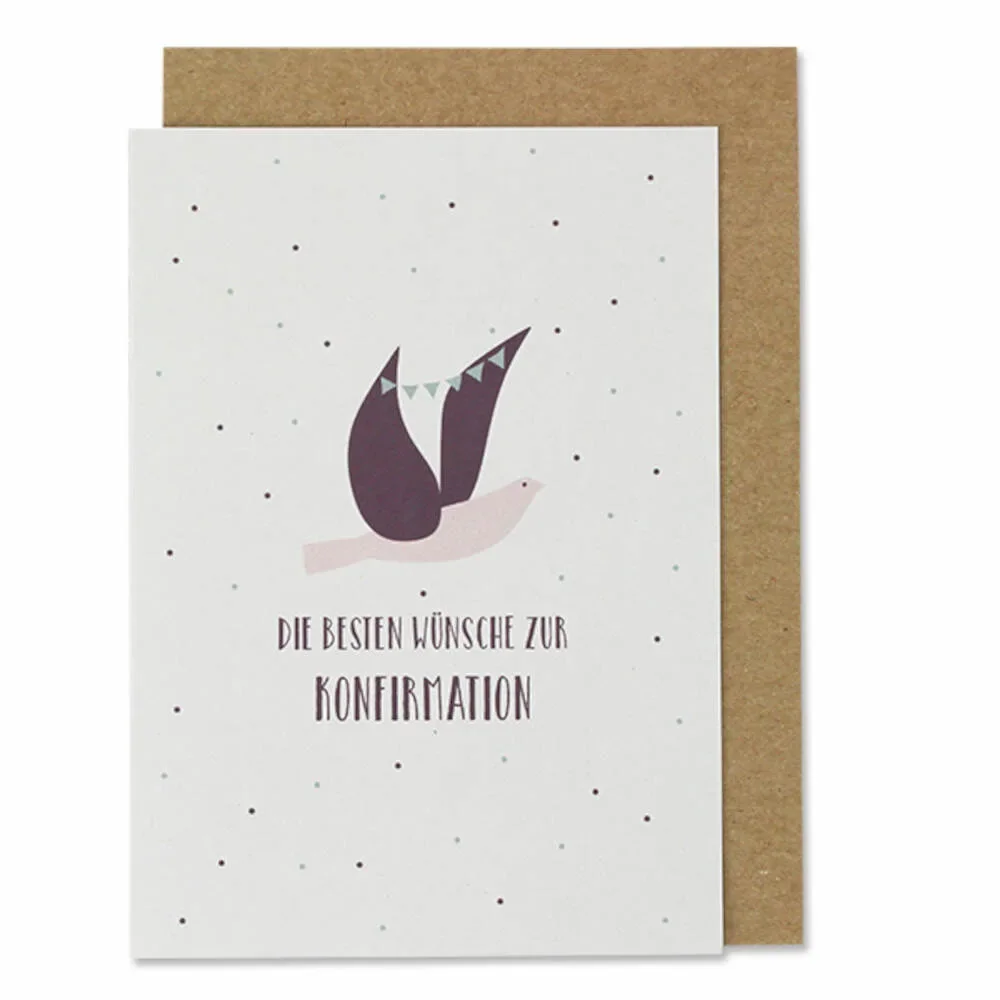 "Ava & Yves Klappkarte Konfirmation Taube image"