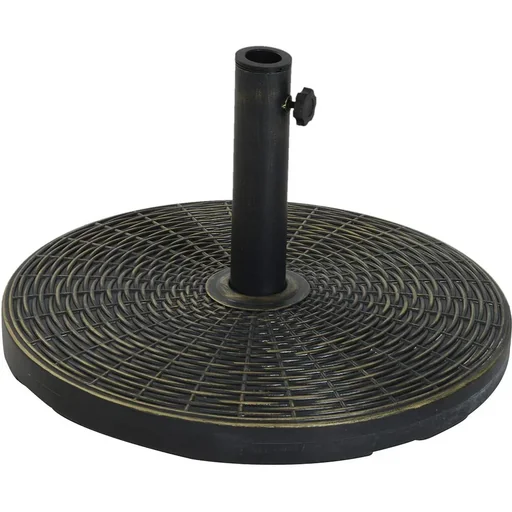 "Sonnenschirmständer Schirmhalter Schirmfuß 25 kg Rattanoptik Ø35/Ø38/Ø48 mm Antik Bronze Ø53 x 30 cm image"