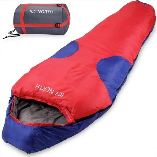 "Schlafsack Bergsteiger Icy North dunkelblau + dunkelrot image"