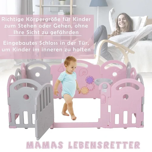 "Baby Schutzgitter mit Ballkorb und 3 Zahnräder image"