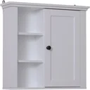 Badschrank Küchenschrank Hängeschrank Wandschrank vestellbarer Einlegeboden 3 x Fach Holz Weiß 53 x 14,5 x 50,5 cm