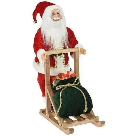 "Weihnachtsmann auf Schlitten - Stehend - 45cm - Rot image"