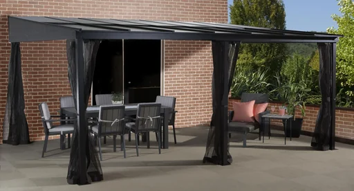 "Aluminium Terrassenüberdachung St. Barthelemy 10x14 anthrazit image"