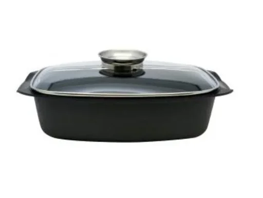 "Aroma-Bräter, 4,5 Liter, 40 x 23 x 13 cm, Aluguss Universalbräter mit Aroma-Deckel image"