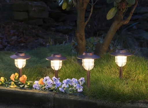 "Solar Laternen in Antik Kupfer Optik - 4er Set image"