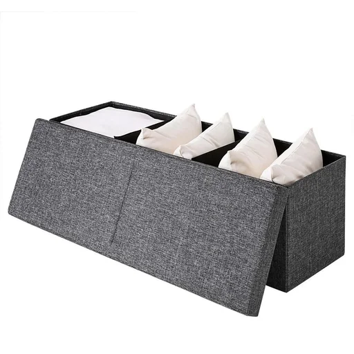 "Faltbarer Sitzkasten mit Klappdeckel dunkelgrau - 115x38x38cm image"