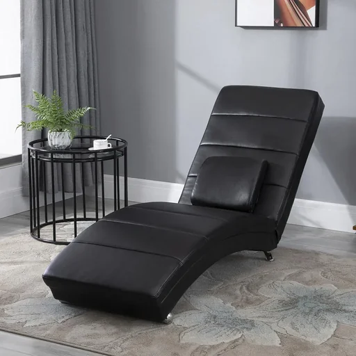 "Fernsehsessel mit Zero-G Design, Lounge, Sessel, Liege, Kunstleder, MDF, Metall, Schaumstoff, Schwarz, 58 x 163 x 87 cm image"