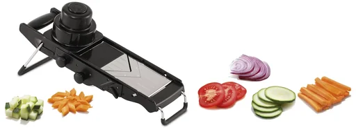 "Profi Mandoline „ALL IN ONE“ - Gemüsehobel aus Edelstahl mit Restehalter image"