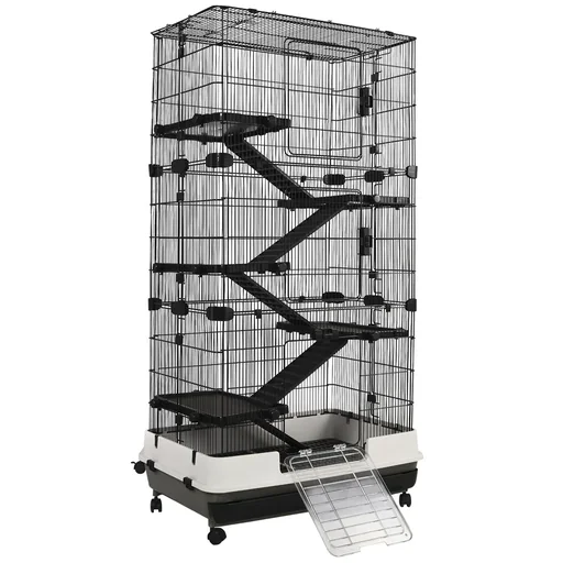 "Kleintierkaninchen Käfig Meerschweinchen Chinchillas Stall Tierspielhaus mit Plattform Rampe Abnehmbares Tablett Stahl P image"