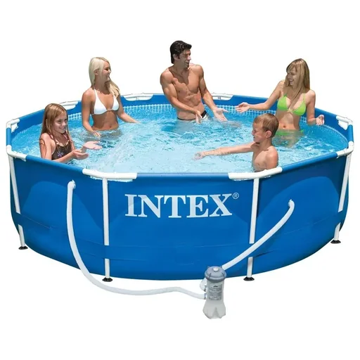 "Metallrahmen-Pool 366 x 76 cm mit 12-Volt-Filterpumpe image"