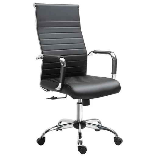 "Bürostuhl Gaming Drehstuhl Chefsessel Wippfunktion höhenverstellbar gepolstert ergonomisch PU-Leder Schaumstoff Schwarz image"