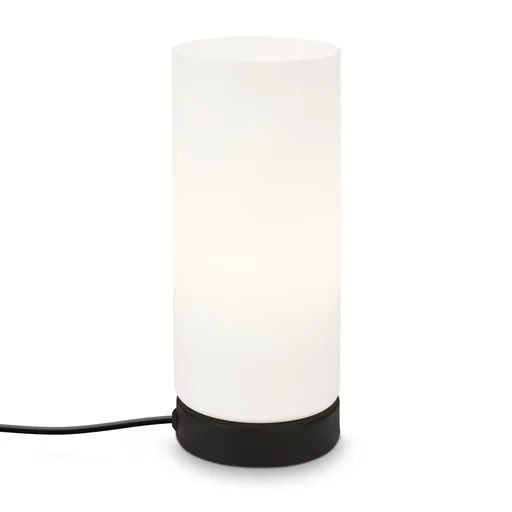"PAIPA Tischleuchte, schwarz, opal-Glas, Kabelschalter, E14 Fassung image"
