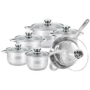 Töpfe und Pfannen - 12 Stück - Rostfreier Stahl - Silber
