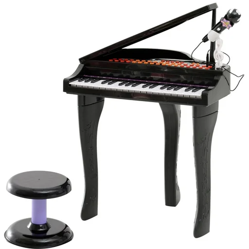 "Kinderklavier Musikinstrument 37 Tasten MP3 USB inkl. Hocker schwarz image"