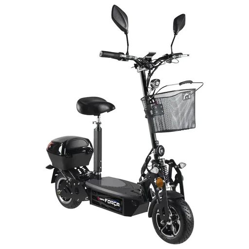 "E-Roller "Camper" Safety 20 km/h inklusive Einkaufskorb, Blinkanlage und Gepäck-Case schwarz image"