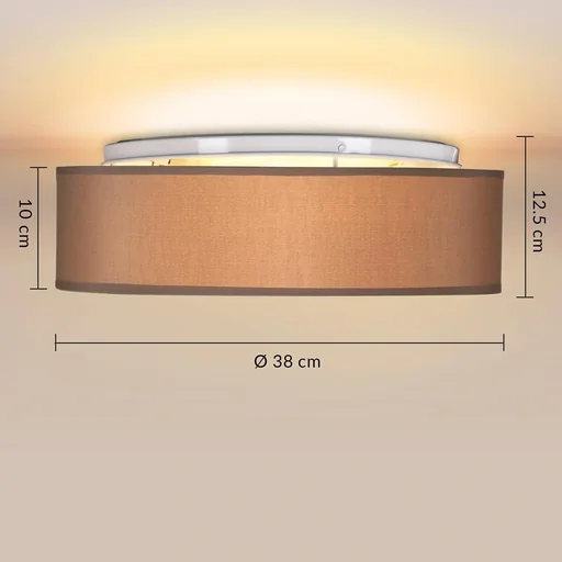 "Deckenleuchte - Taupe - Stoff - Ø38cm image"