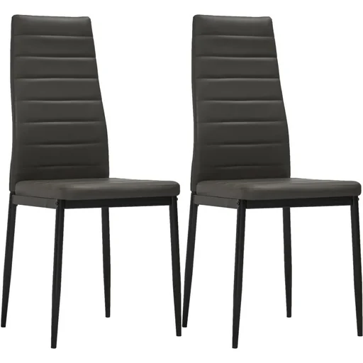 "Esszimmerstühle 2-Sitzer Kunstleder grau image"