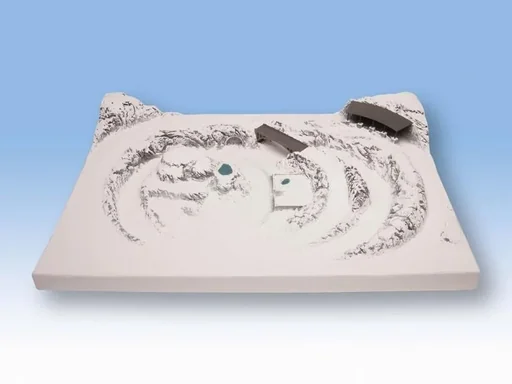 "Fertiggelände Interlaken - 75 x 50,5 cm, ca. 13 cm hoch, aus Struktur-Hartschaum, Spur Z, inklusive Gleisplan image"