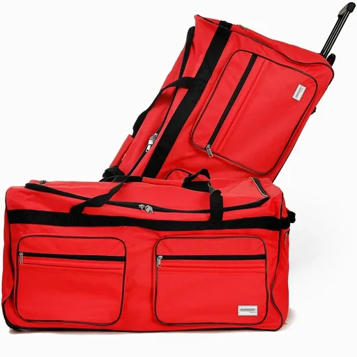 "XXL Reisetasche mit Trolleyfunktion rot 160 LITER image"