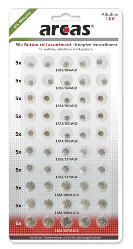 "Alkaline Knopfzellensortiment 50-teilig image"