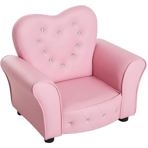 "Kindersessel Kindersofa Prinzessin Minisofa herzförmig Rosa image"