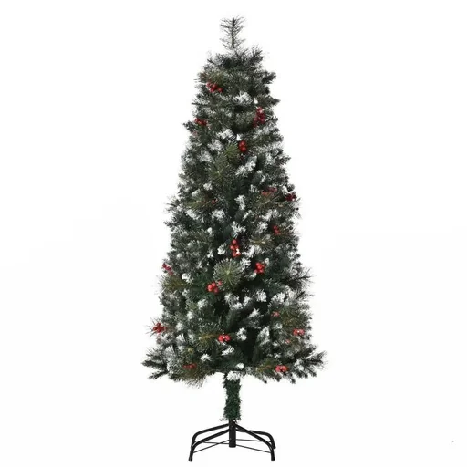 "künstlicher Weihnachtsbaum 1,5 m Christbaum Tannenbaum 360 Äste PVC Metall Grün+Weiß Ø50 x 150 cm image"