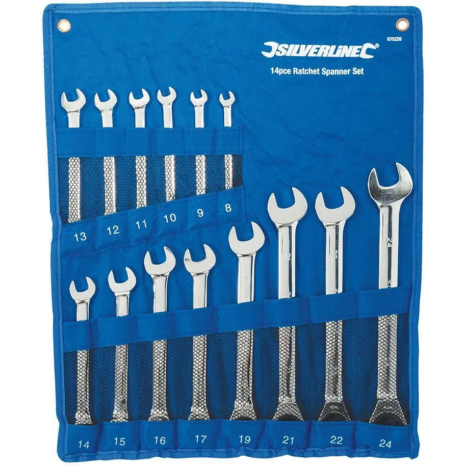 14-teiliger fester Ratschenschlüsselsatz 8 - 24 mm