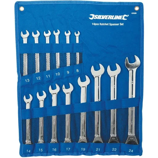 "14-teiliger fester Ratschenschlüsselsatz 8 - 24 mm image"